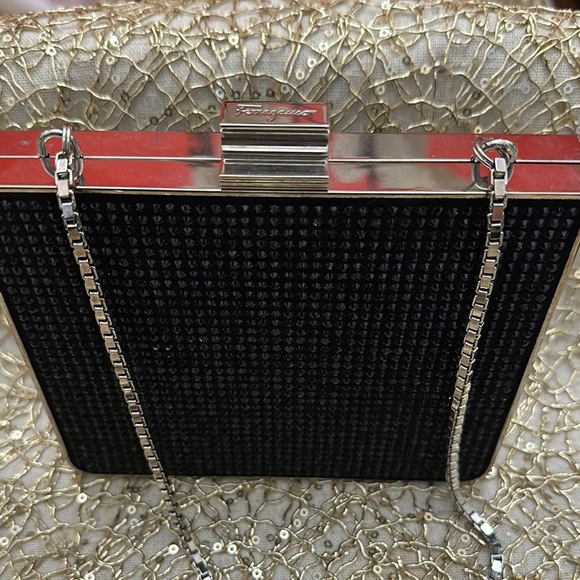 Salvatore Ferragamo Black Evening Clutch - Picture 1 of 8